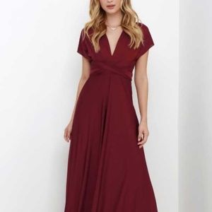 Always Stunning Convertible Burgundy Maxi Dress